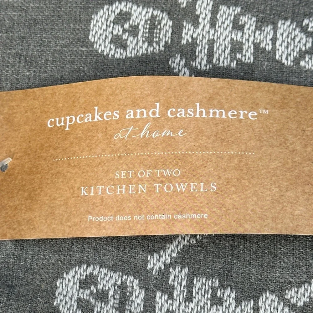 Cupcakes and Cashmere Grey Skeleton Kitchen Towel 2 Pack Halloween Towels New